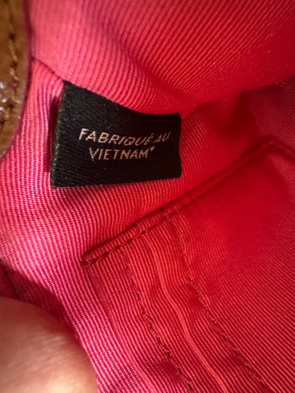 COACH Brown Double Leather Wristlet with Pink Trim - Picture 9 of 11